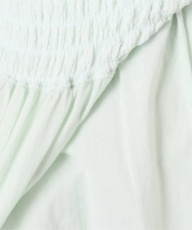 Wrinkle Smocked Dress Neon Green