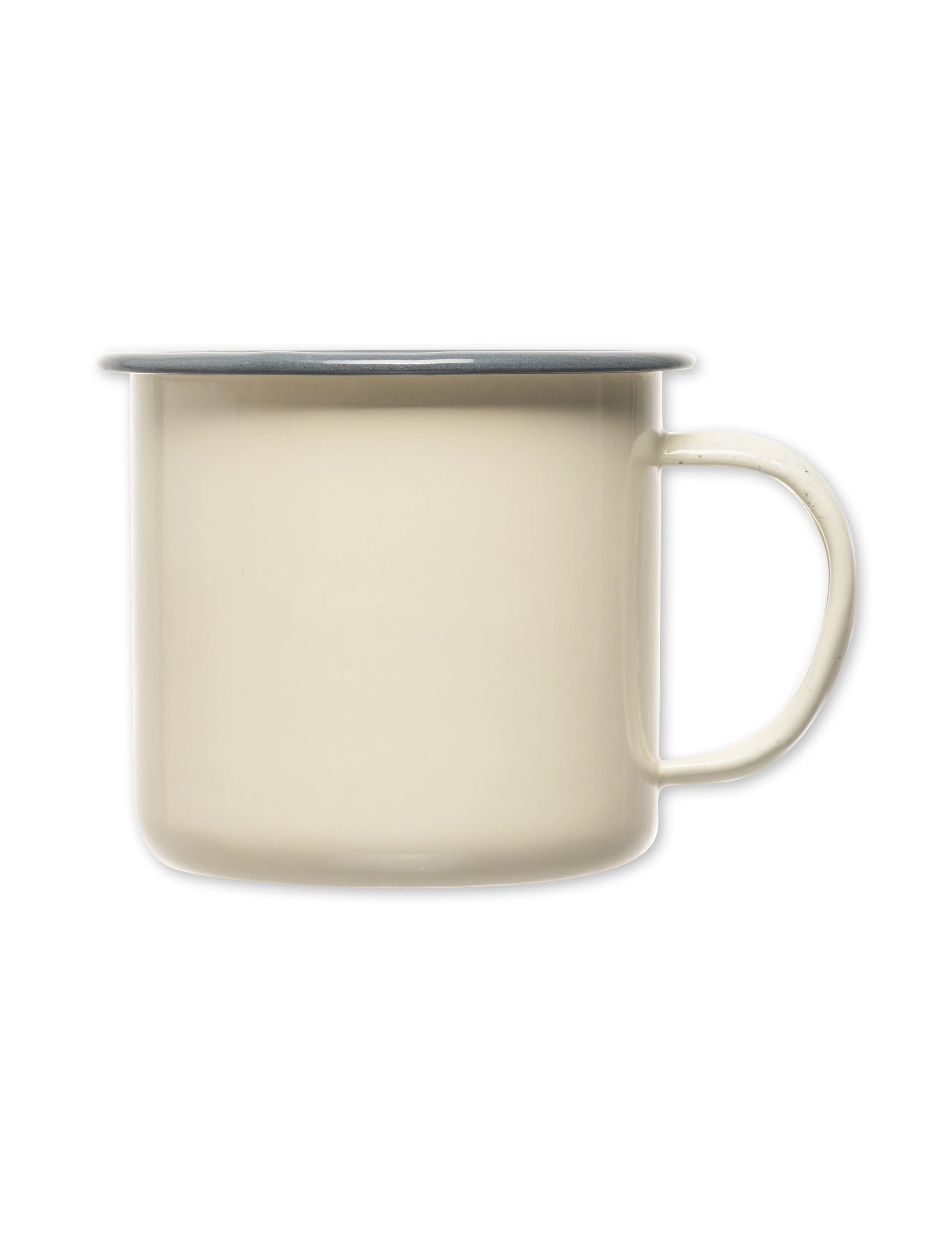 Side view of Foret Bean Enamel Mug in Cloud