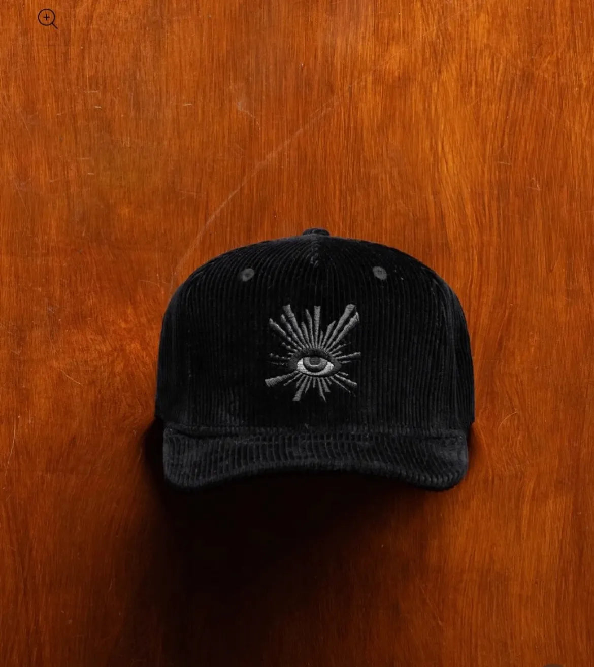 All-Seeing Corduroy Cap Black worn view