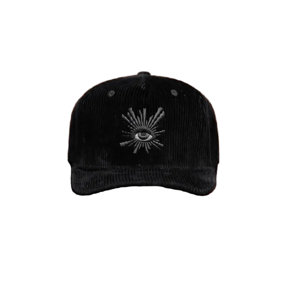 All-Seeing Corduroy Cap Black front view