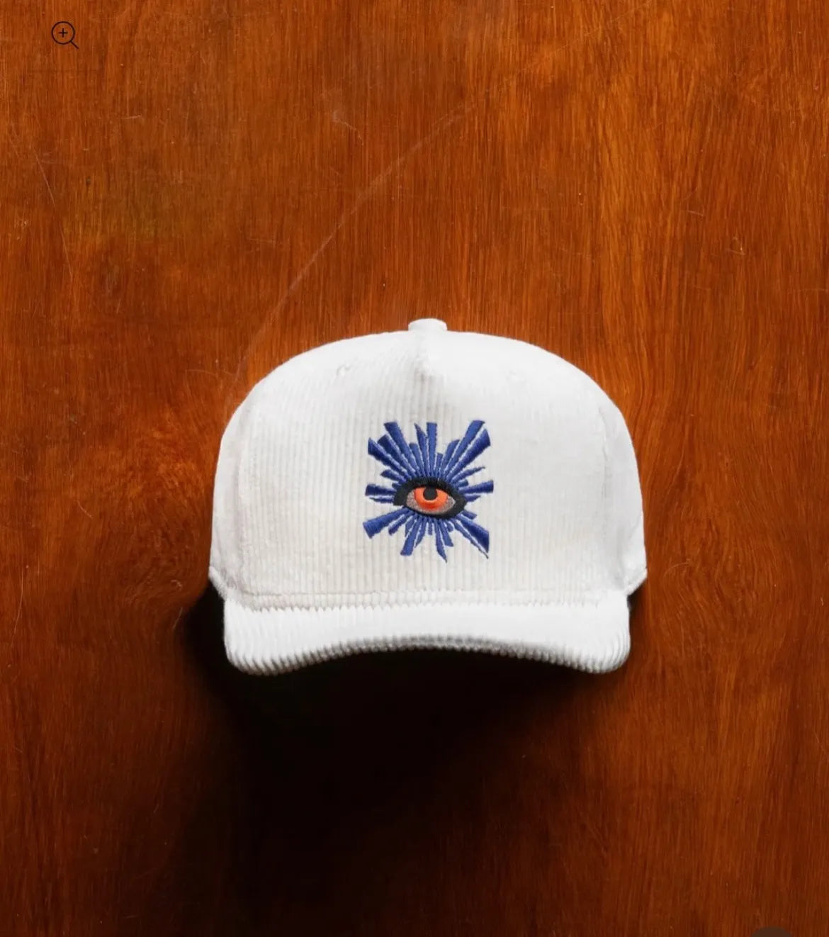 All-Seeing Corduroy Cap Cream worn view