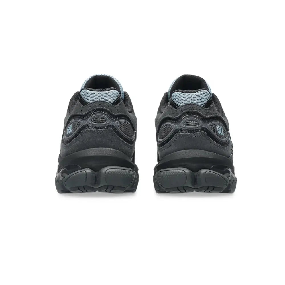 Heel view of ASICS GEL-NYC 2.0 in Slate Blue / Graphite Grey