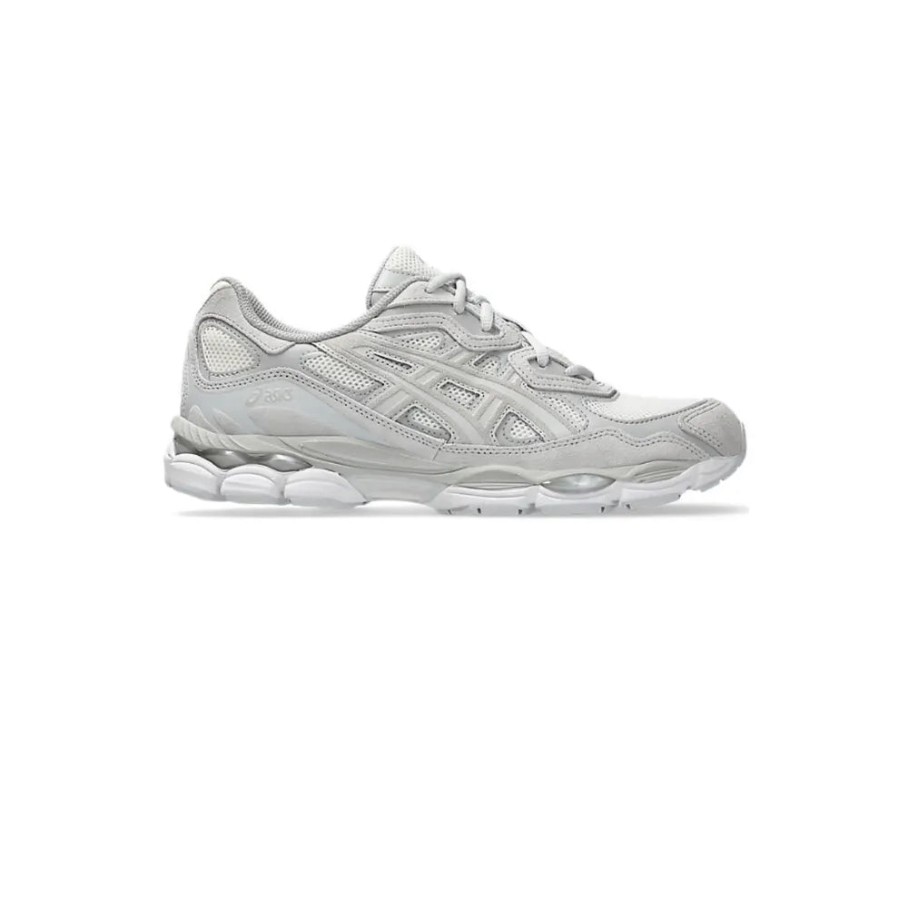 Left side view of ASICS GEL-NYC Cream Cloud Grey