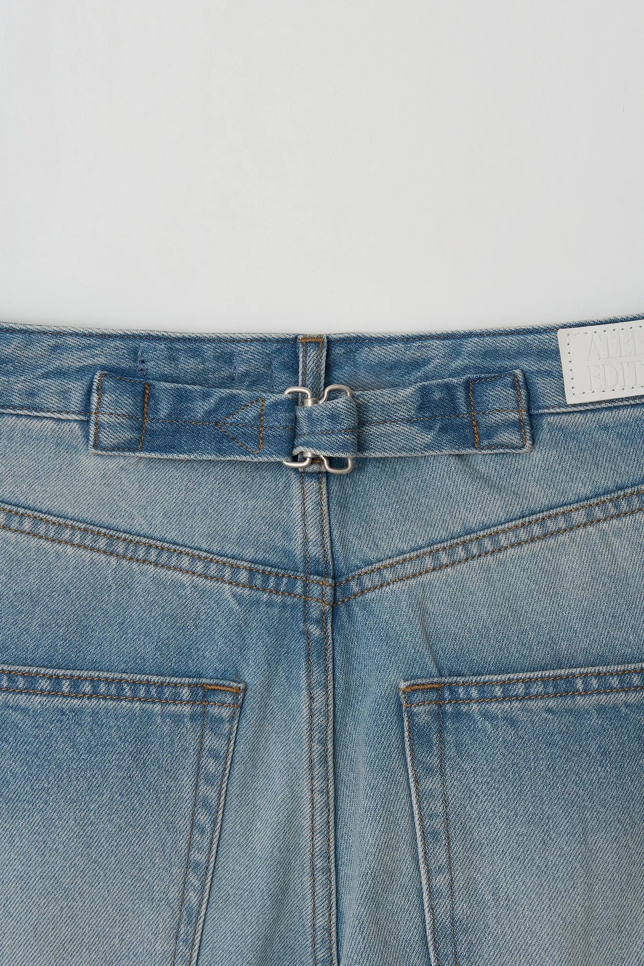 Atelier Edition Cinch Back Denim Blue cinch back detail