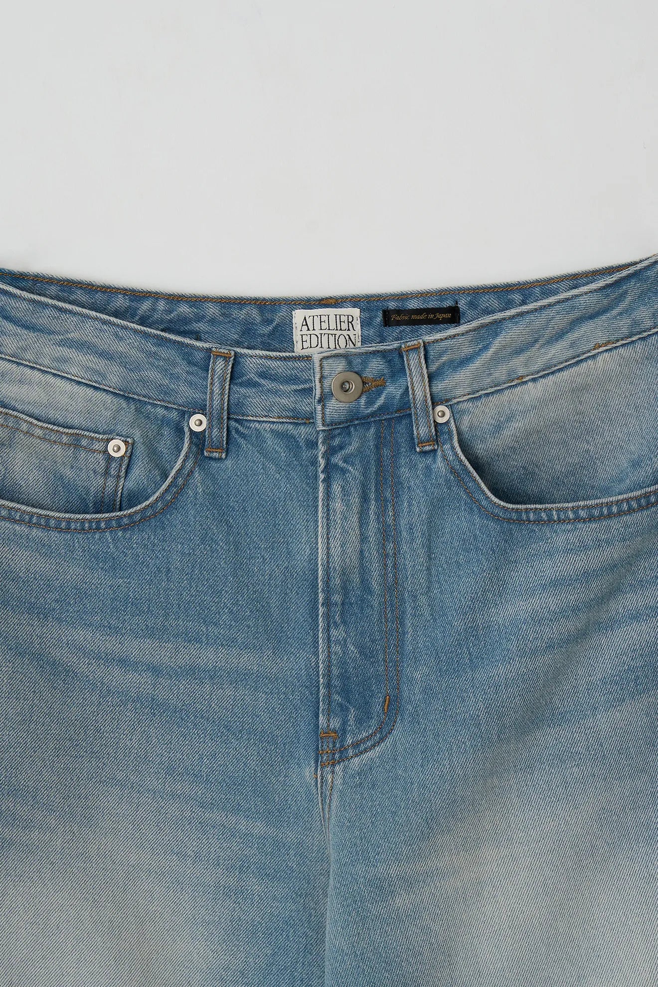 Atelier Edition Cinch Back Denim Blue waist detail