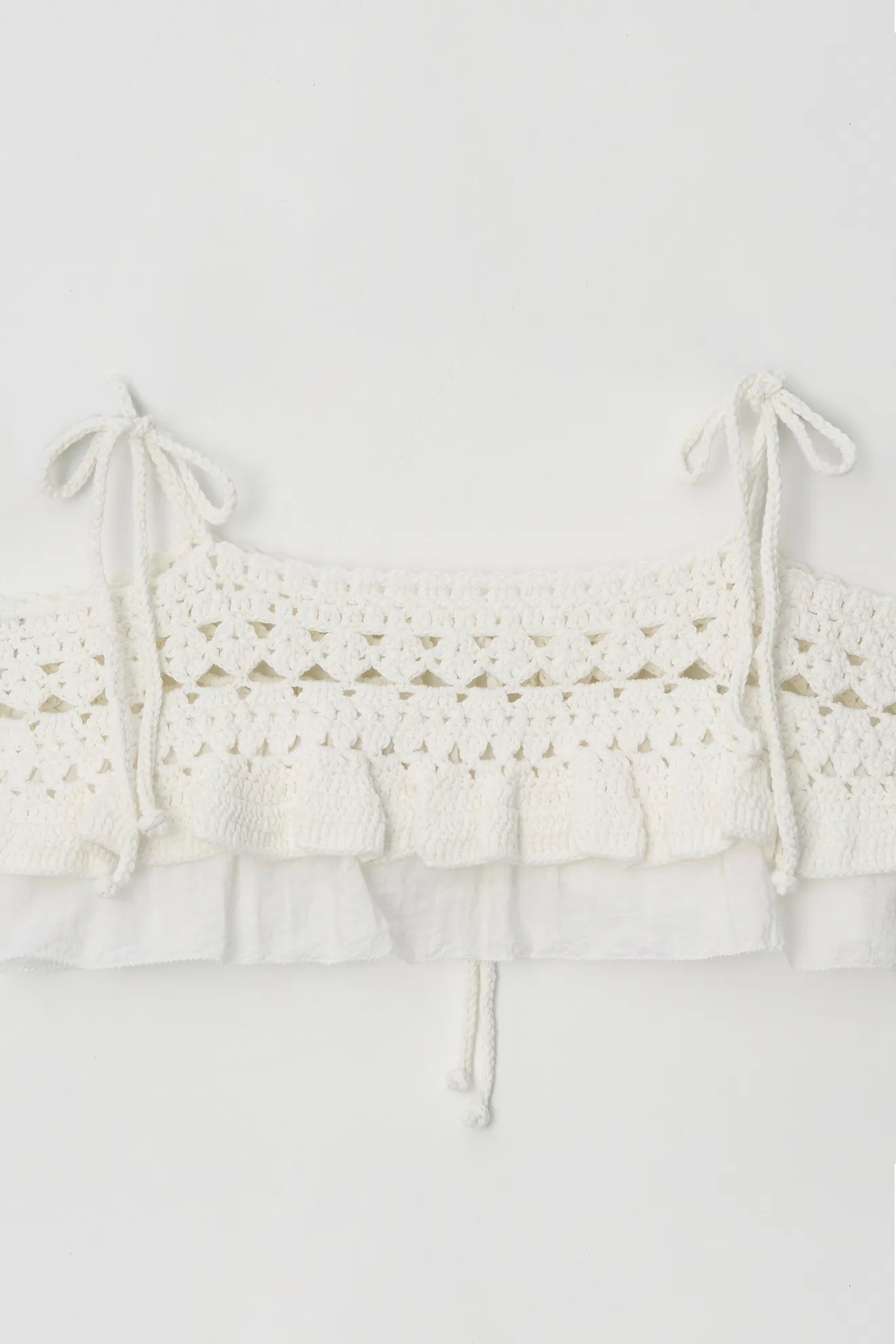 Back view of Atelier Edition Hand-Knitted Frill Bustier Ivory
