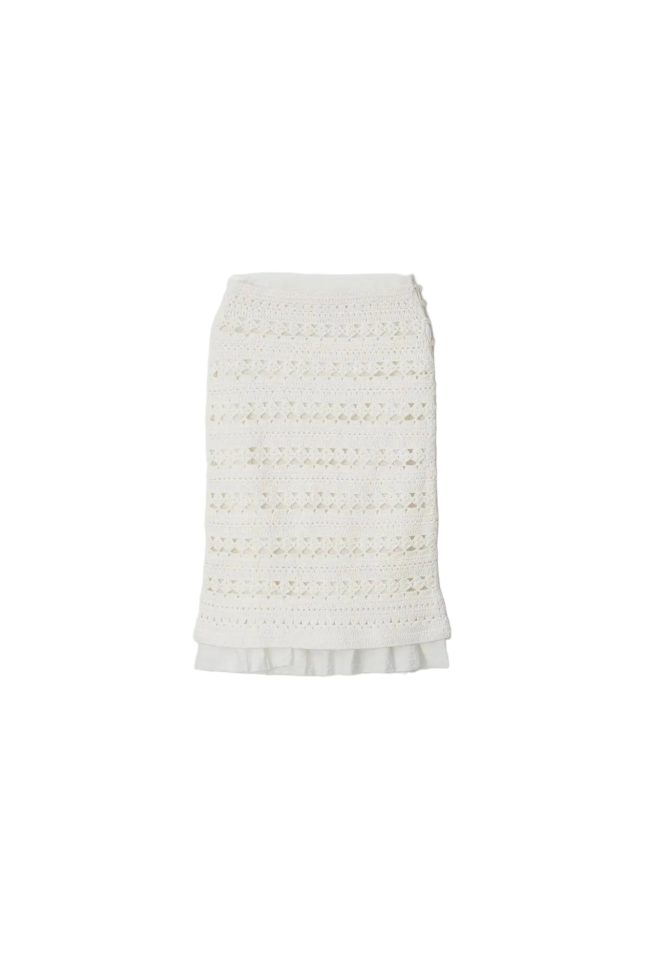 Atelier Edition Hand-Knitted Frill Skirt Ivory