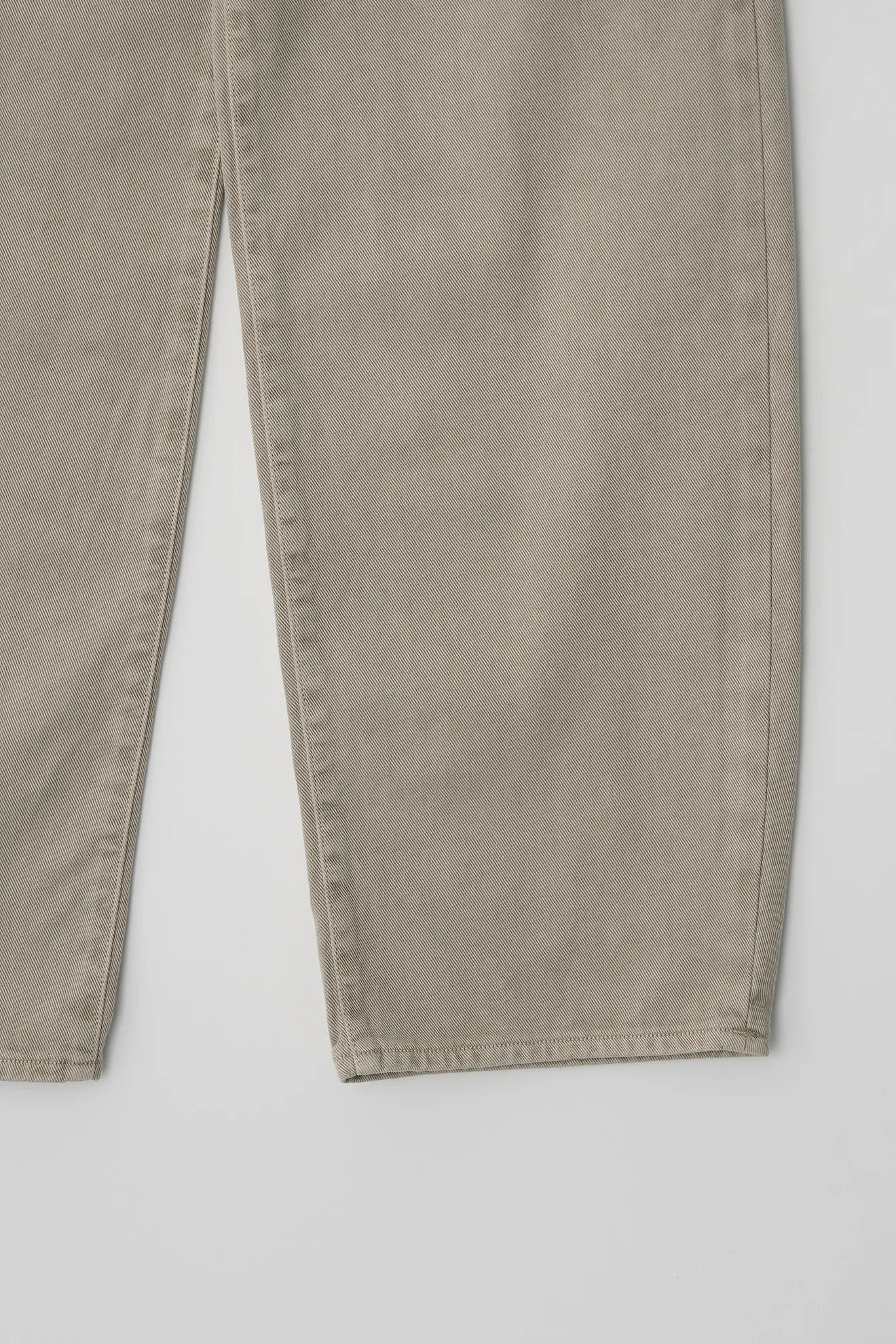 Atelier Edition Overdyed Denim Light Khaki hem detail