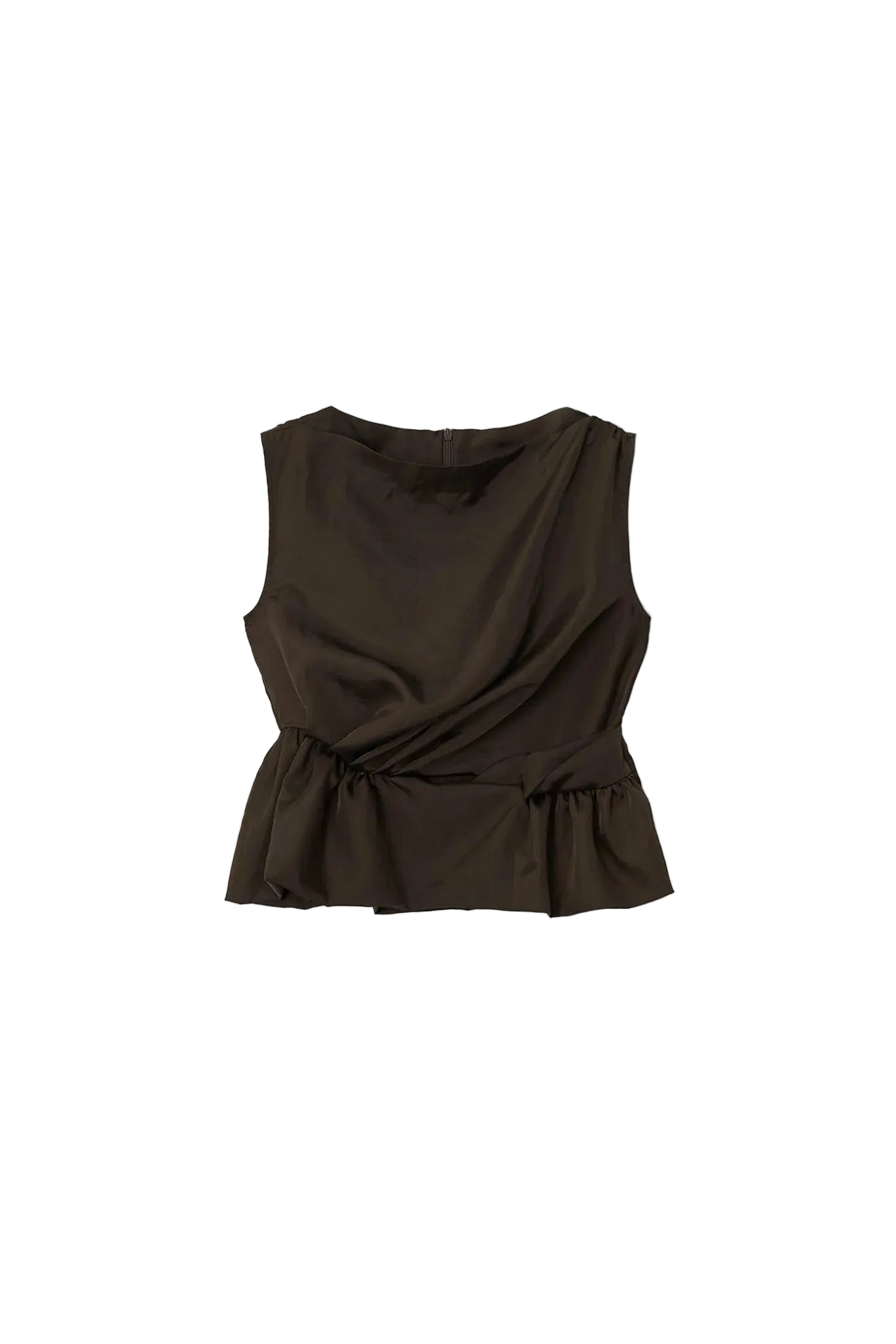 Atelier Edition Sleeveless Flounce Blouse Brown