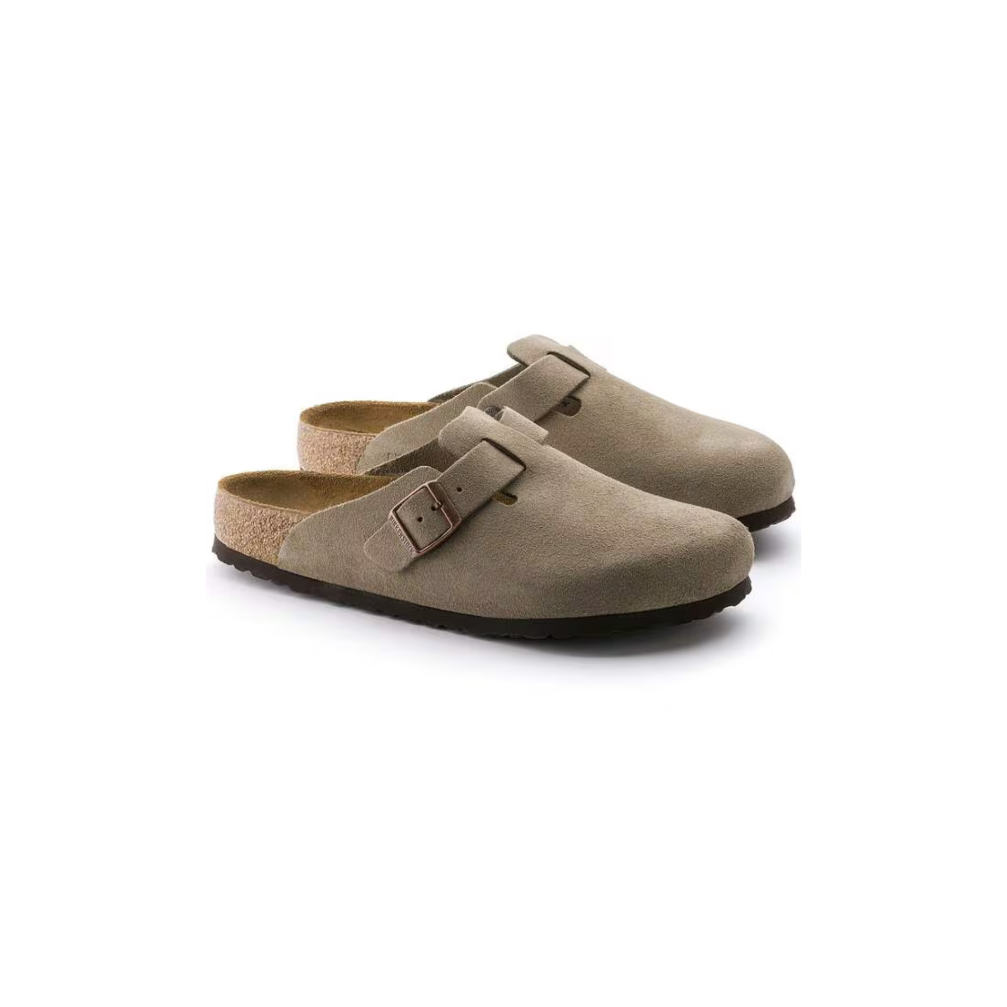 Birkenstock Boston VL Taupe suede clogs