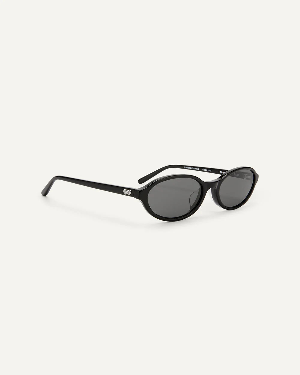 Side view Bonnie Clyde baby sunglasses black black slim oval frame