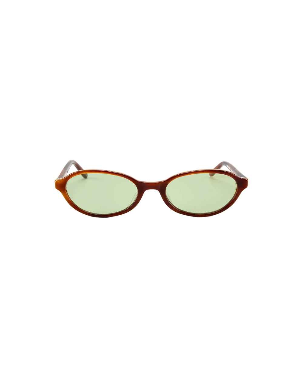 Bonnie Clyde baby sunglasses layered brown green tint oval acetate frame front view