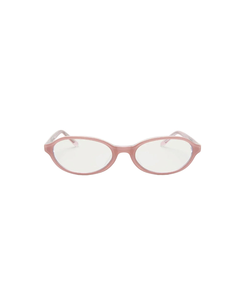 Bonnie Clyde Baby sunglasses layered pink clear acetate slim oval frame front view
