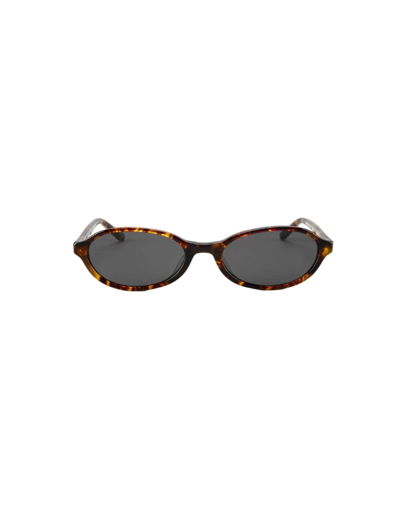 Bonnie Clyde baby sunglasses tortoise black oval acetate frame front view