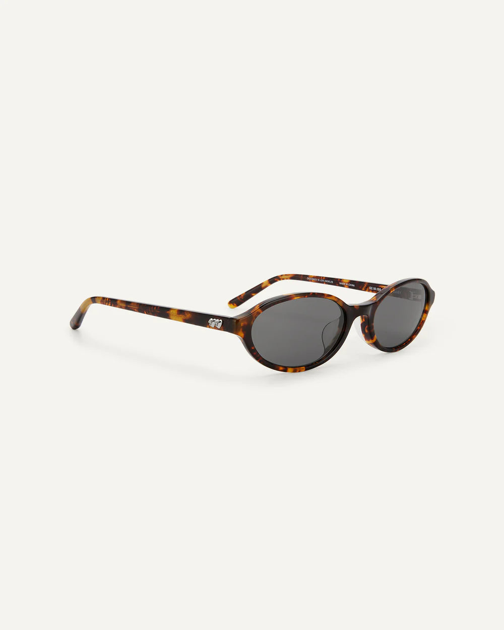 Side view Bonnie Clyde baby sunglasses tortoise black slim oval frame