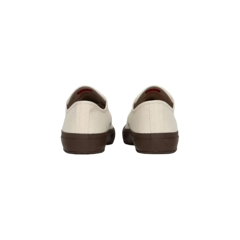 Doek Court Ecru Brown canvas sneakers heel view