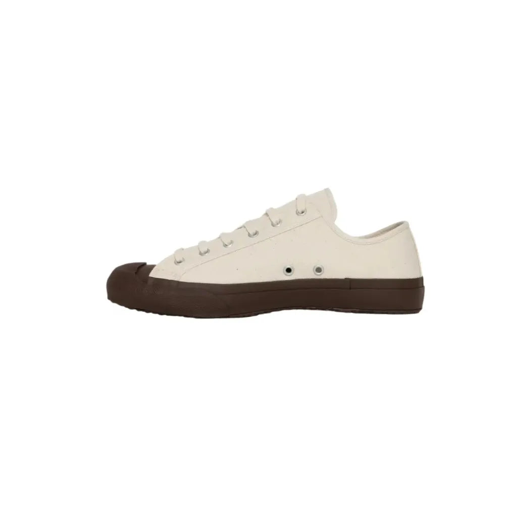 Doek Court Ecru Brown low-top canvas sneakers side view