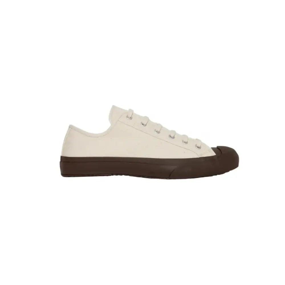 Doek Court Ecru Brown canvas sneakers side view