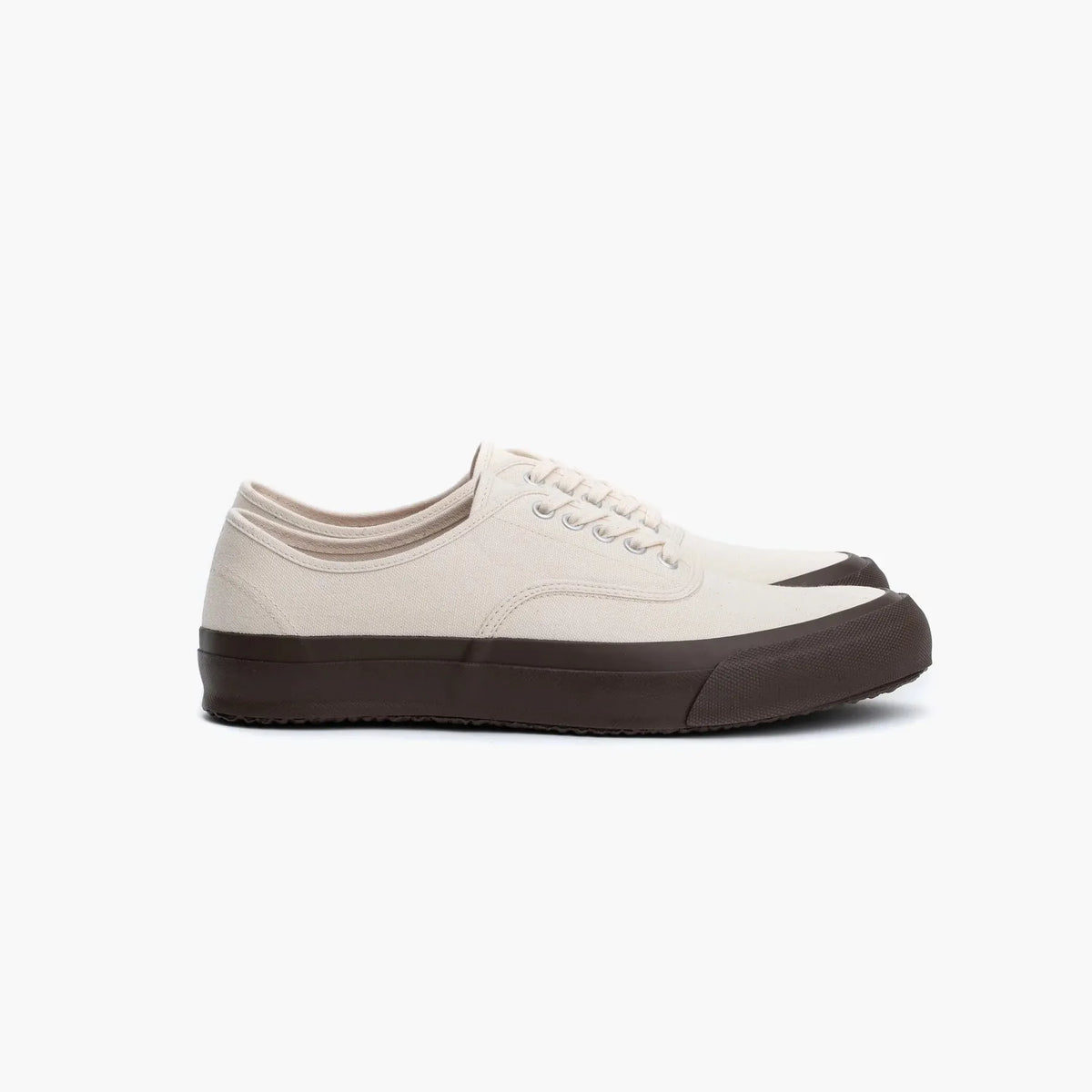 Doek Oxford Ecru Brown low-top canvas sneakers side view