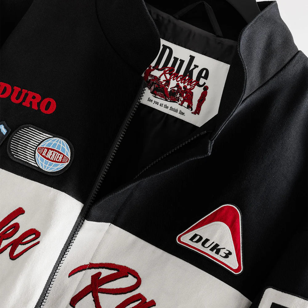Patch detail of Duke + Dexter DR1 World Championship Vintage Black Jacket