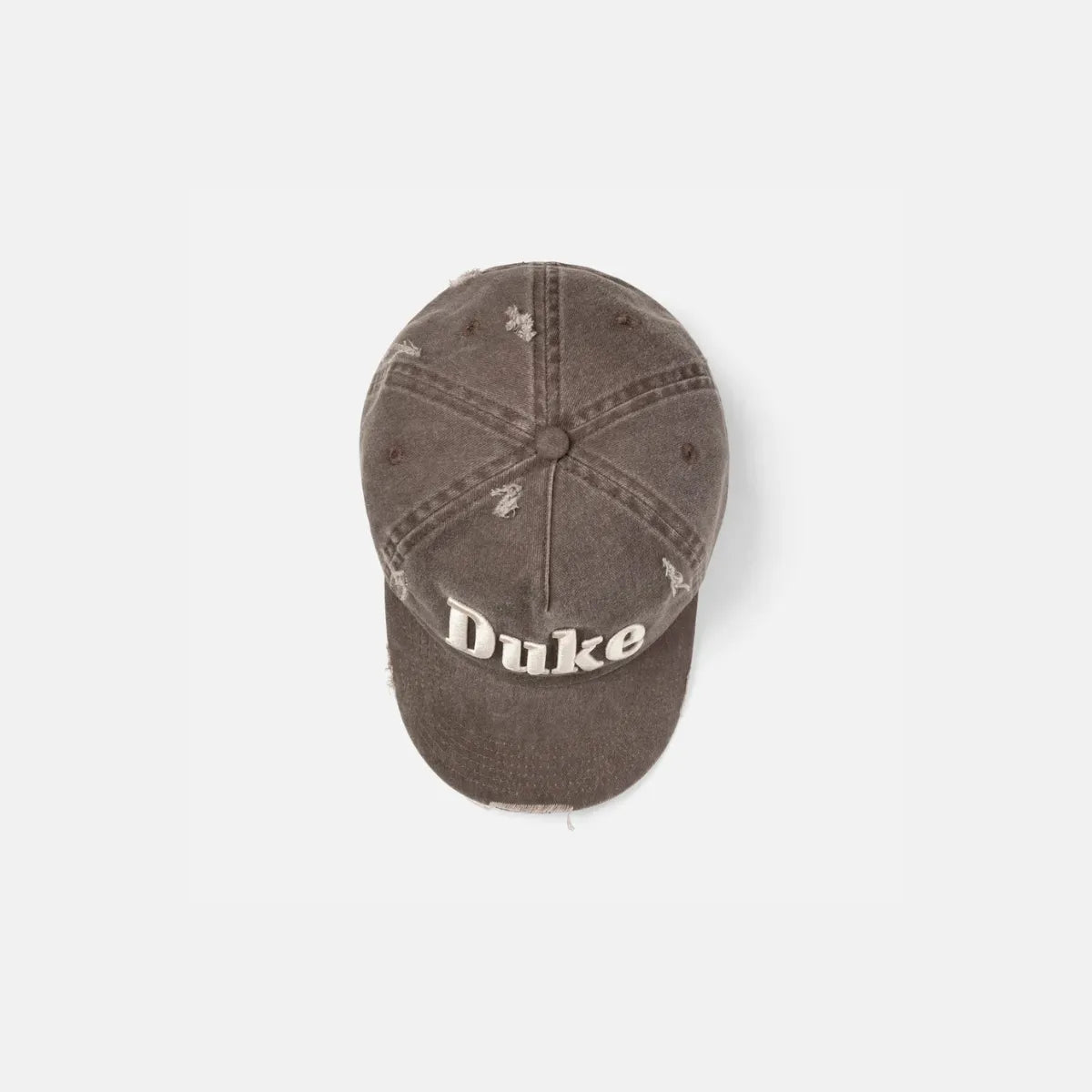 Top view of Duke + Dexter Duke Washed Brown Cap
