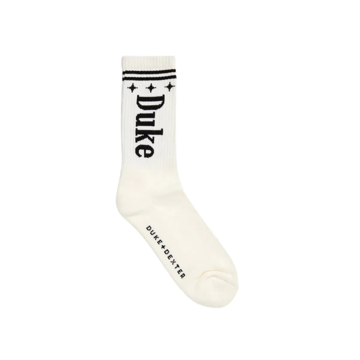 Duke + Dexter Duke White + Black socks front view