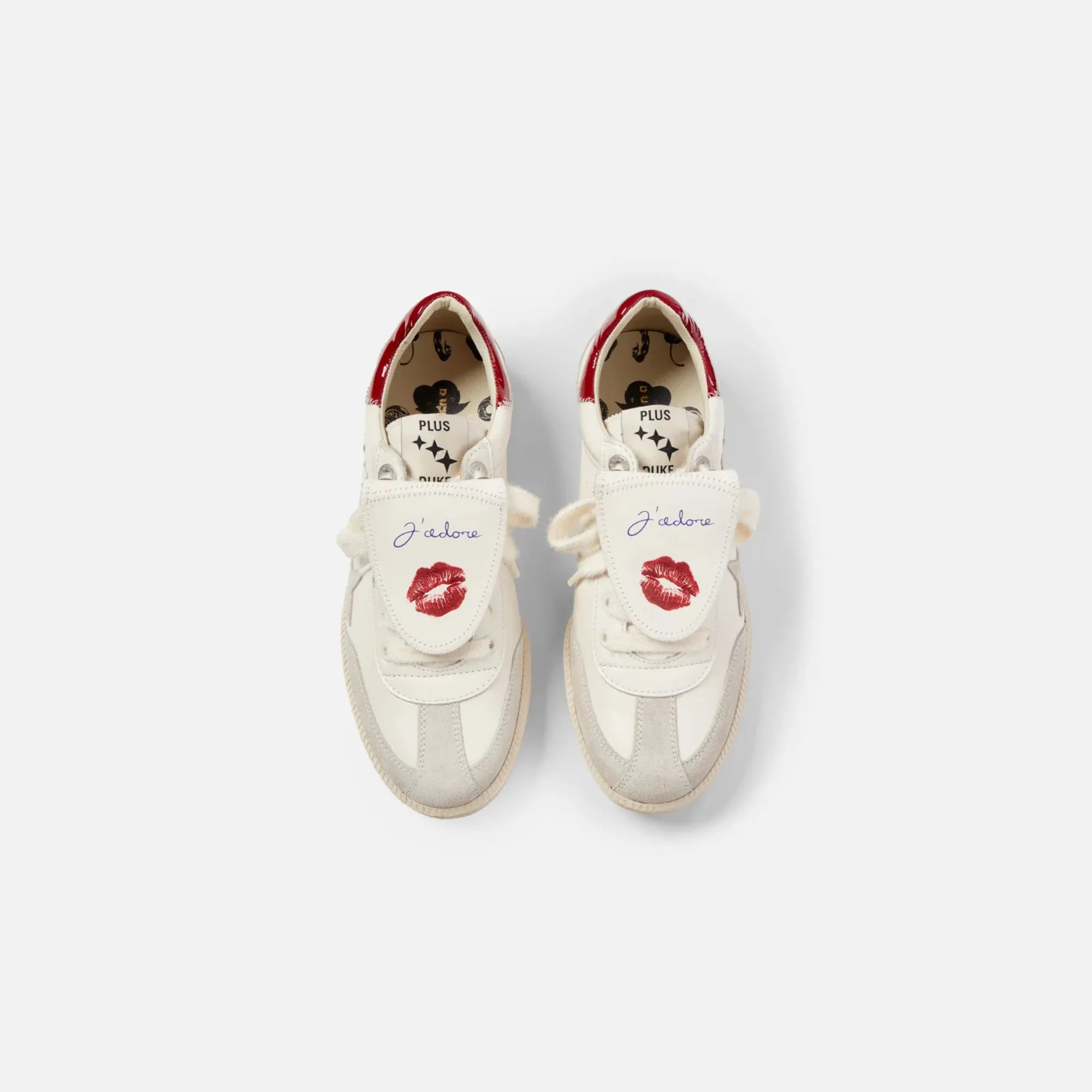 Duke and Dexter Plus Duke Kiss Sneaker Women's top view