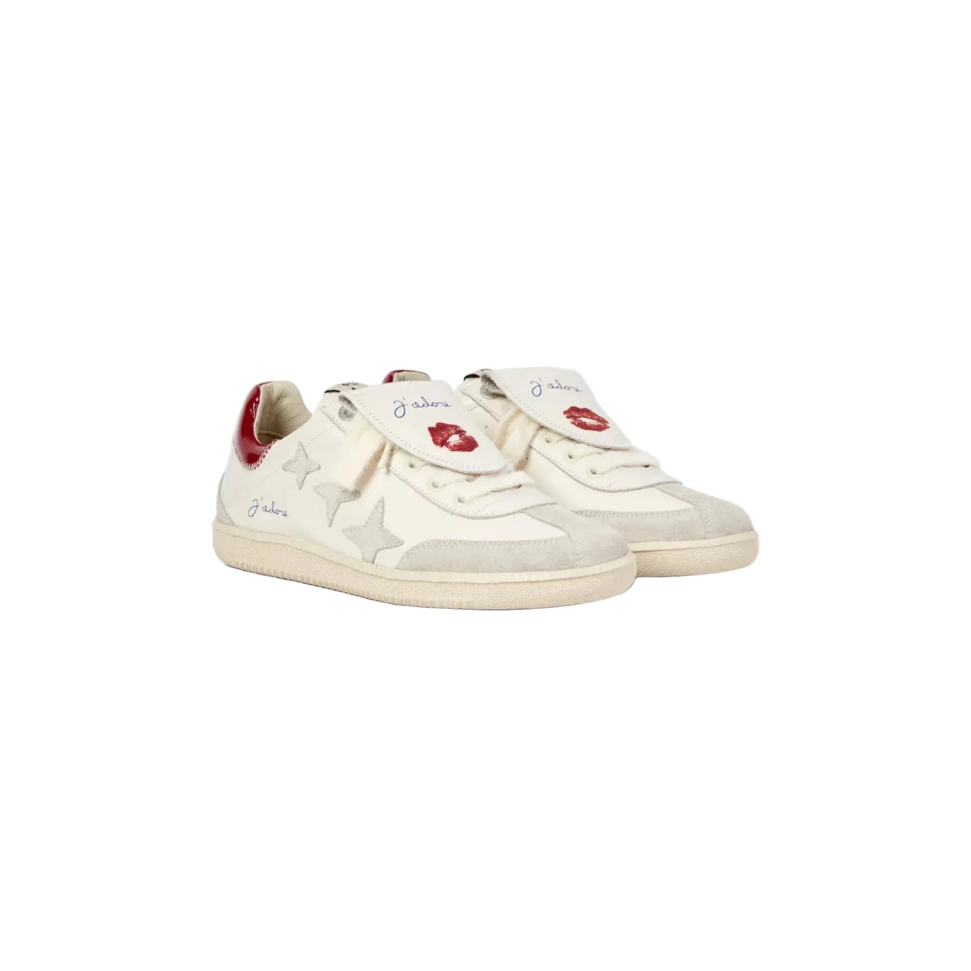 Duke and Dexter Plus Duke Kiss Sneaker Women's White pair view