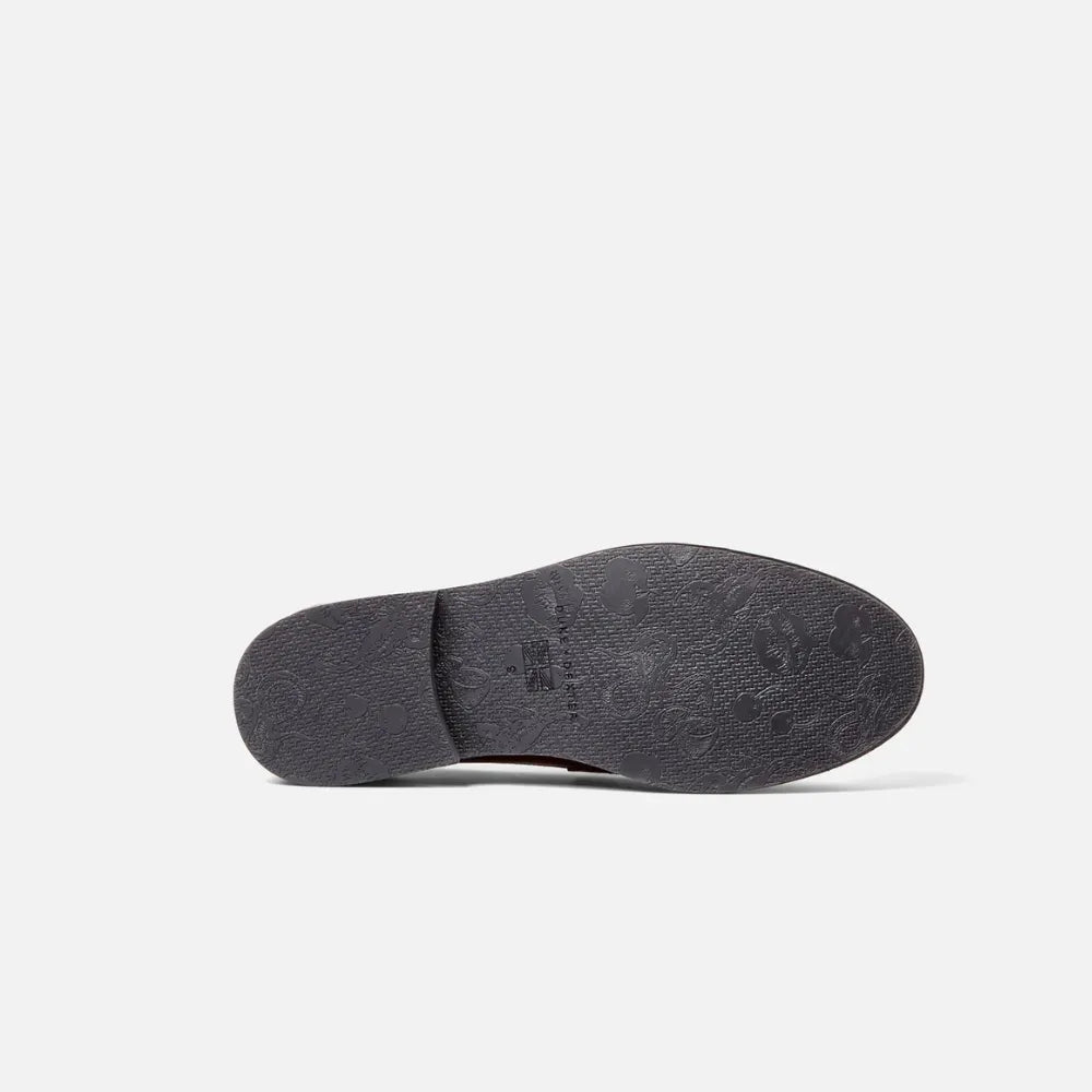 Sole detail of Duke + Dexter Wilde Cherry Red Penny Loafer