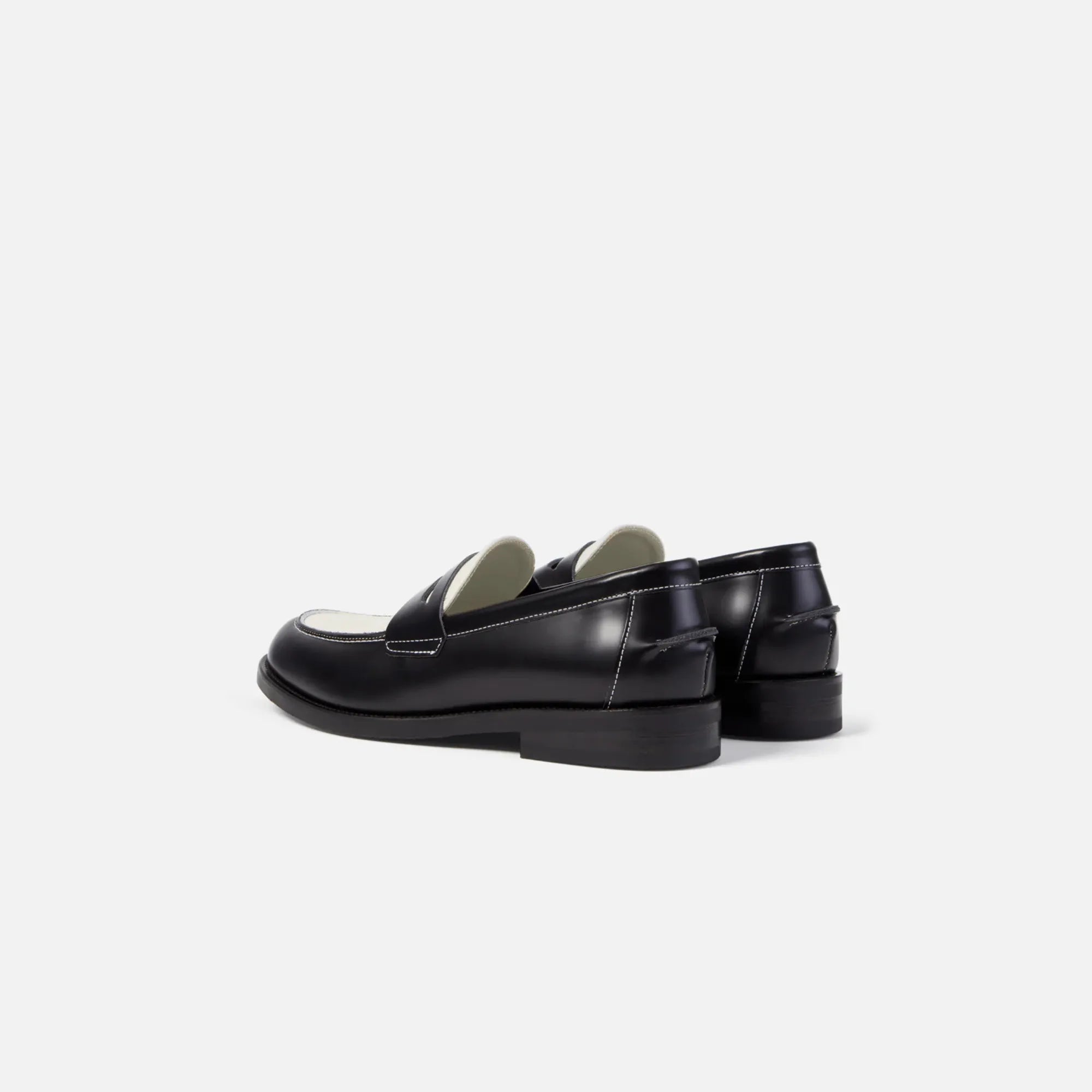 Duke and Dexter Wilde Penny Loafer Black White back view