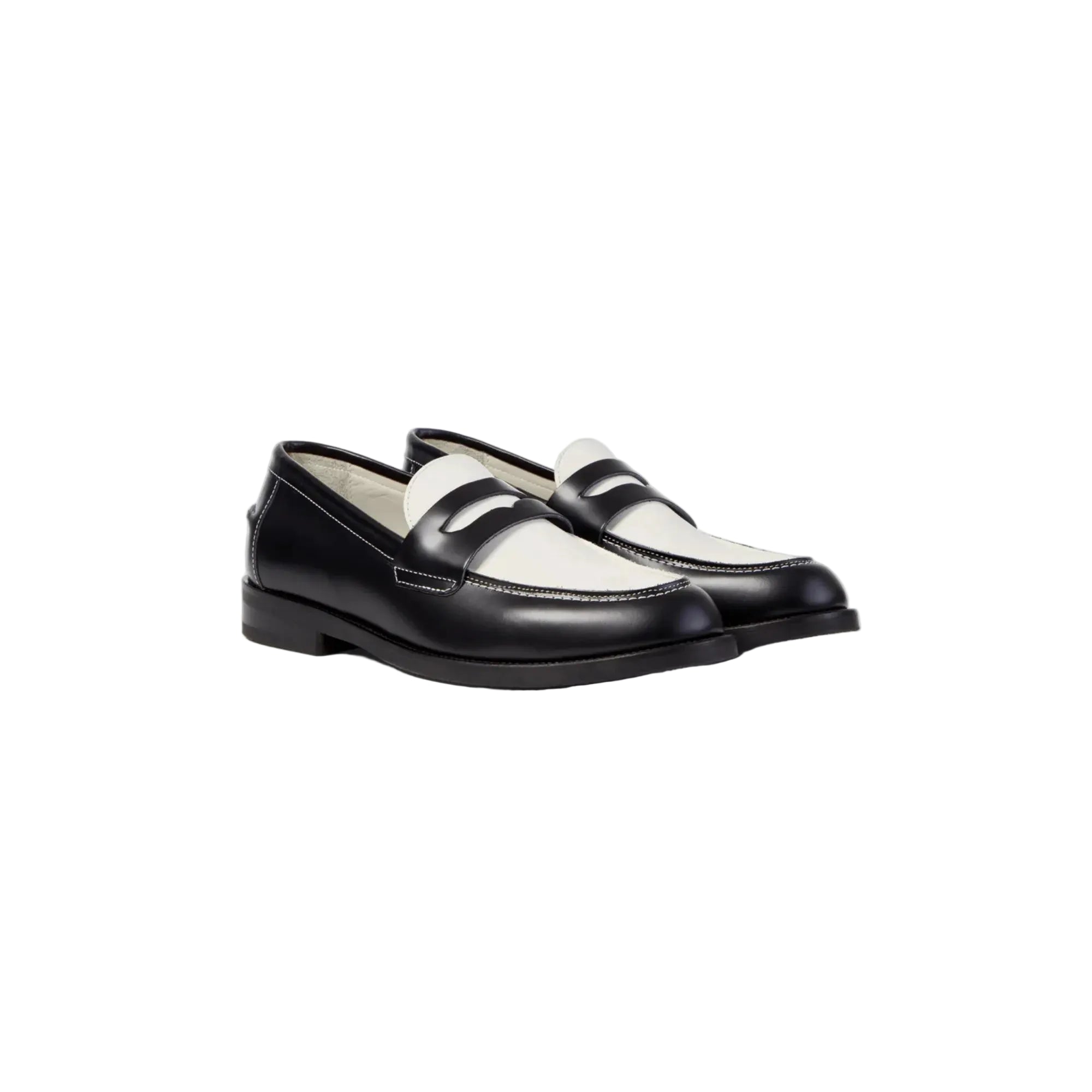 Duke and Dexter Wilde Penny Loafer Black White pair view