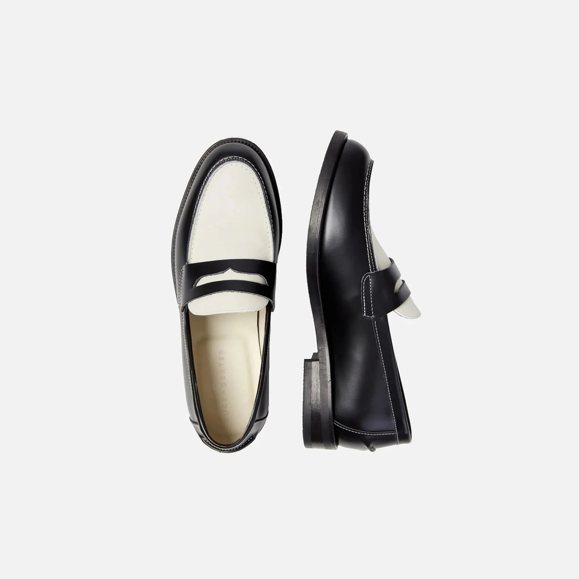 Duke and Dexter Wilde Penny Loafer Black White side view