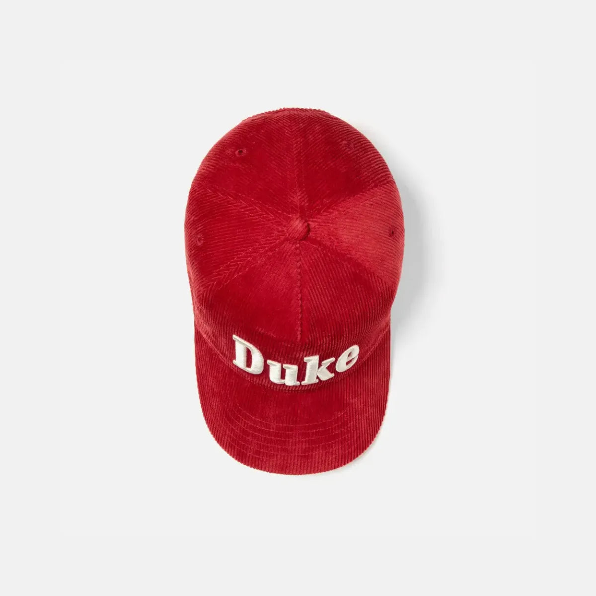 Duke + Dexter Duke Red Corduroy Cap top view