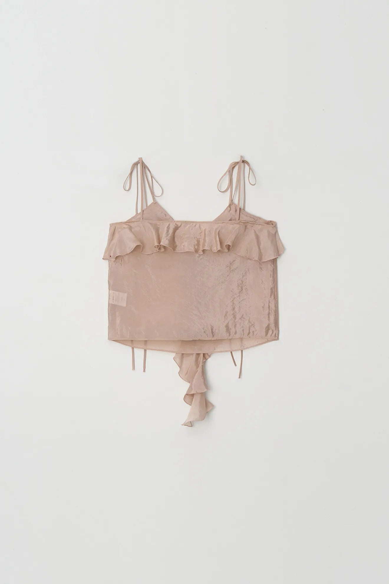 Flat view of Embroidered Ruffle Blouse in Light Pink