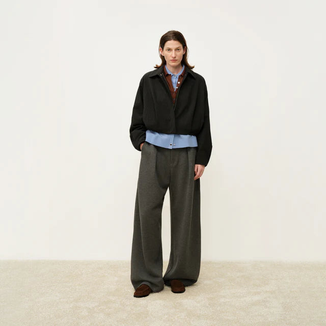 Model wearing Foot Industry The Easy Loafer Demitasse suede loafers