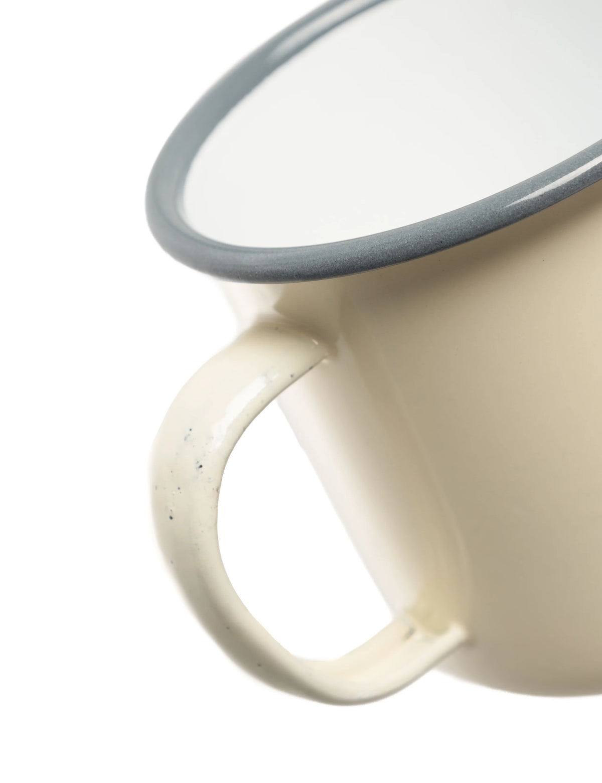 Handle detail of Foret Bean Enamel Mug in Cloud