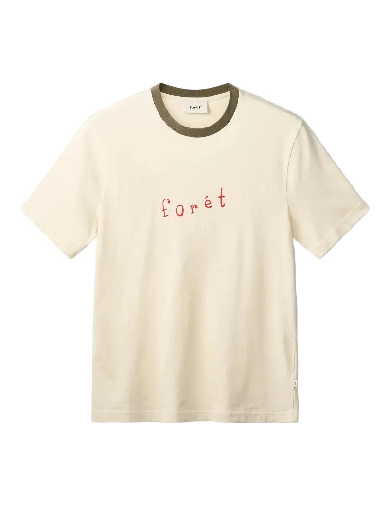 Foret Crest T-Shirt in Cloud/Red/Wood