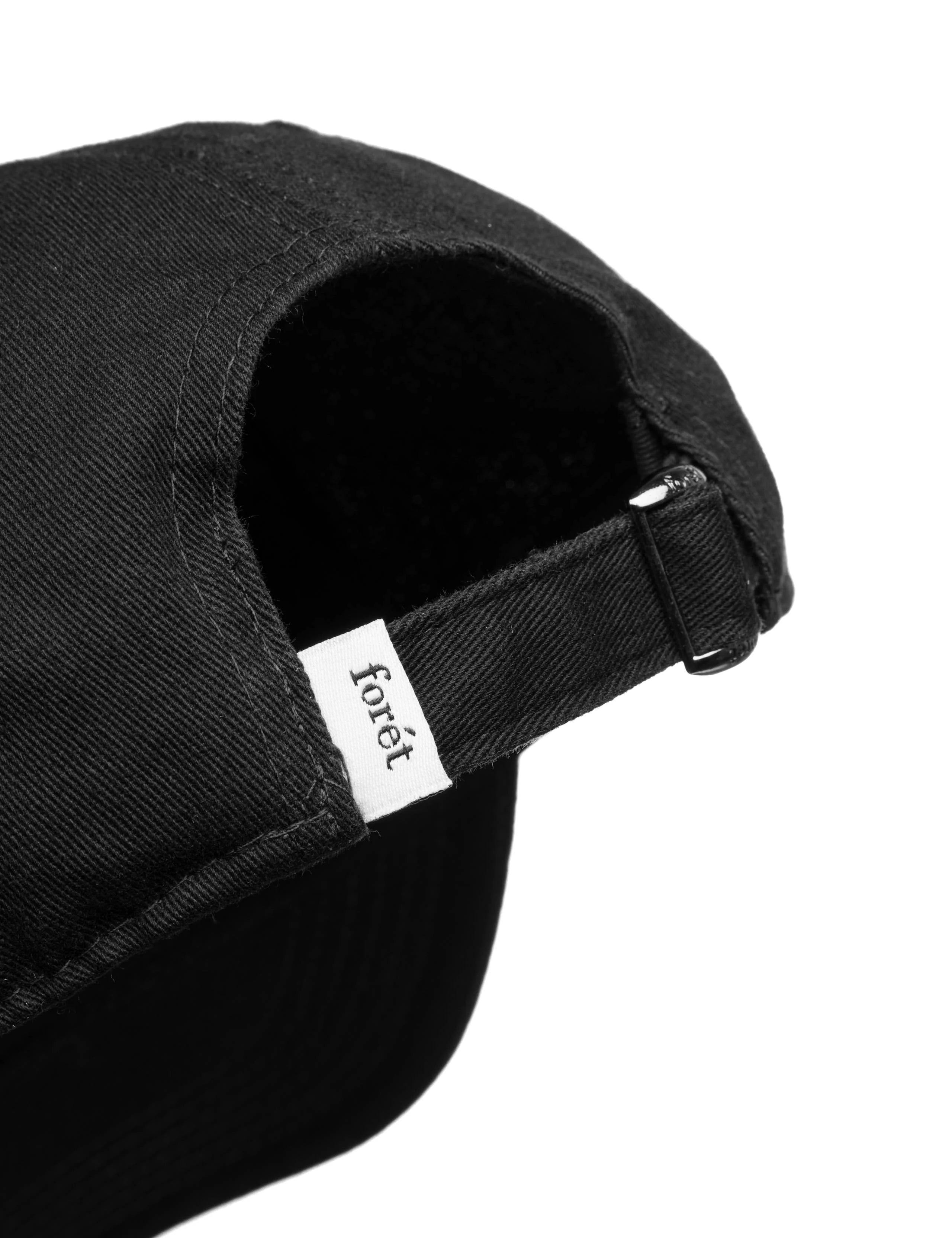 Hawk Cap Black by Foret adjustable strap back detail