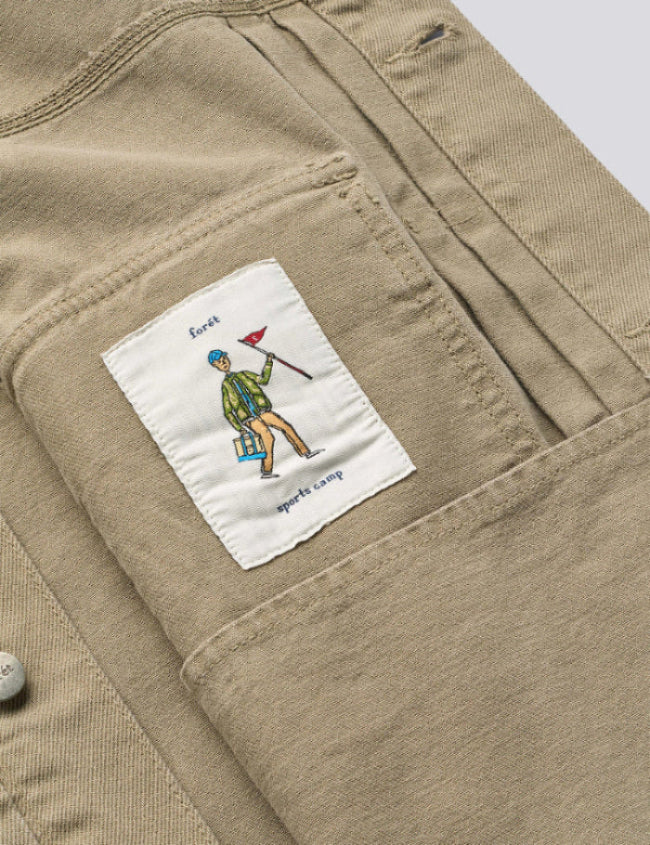 Foret Hazy twill jacket light taupe chest pocket detail workwear design