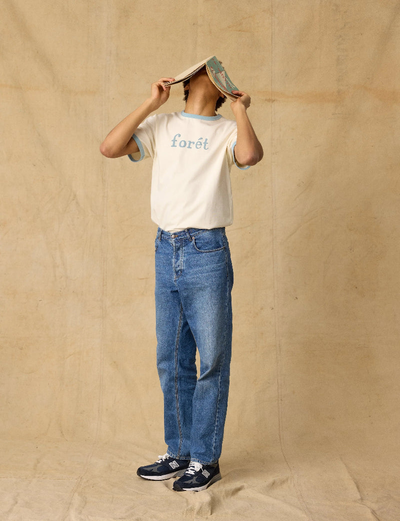 Lifestyle look of Foret Heath regular fit jeans washed mid blue casual styling