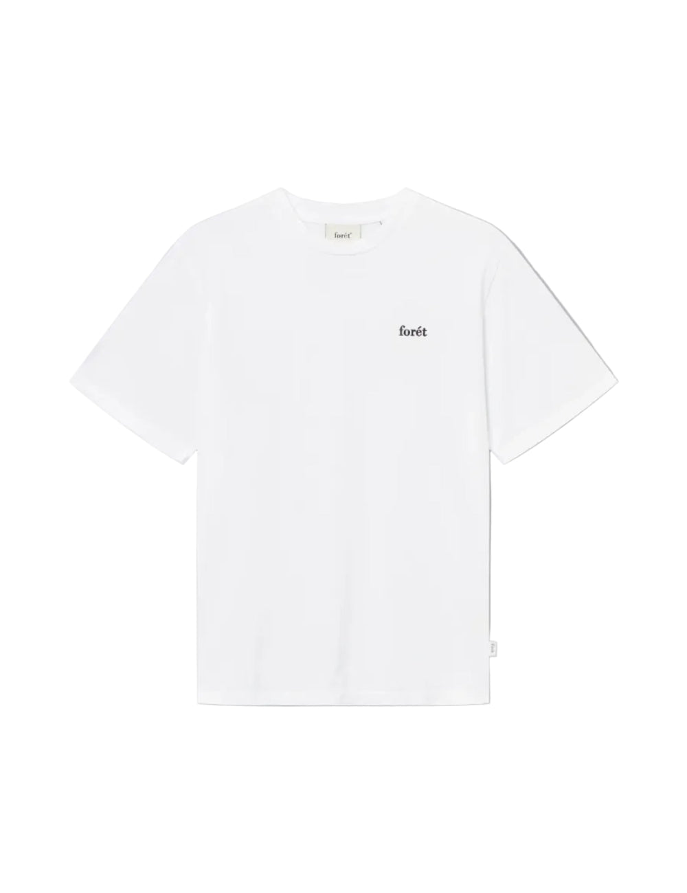Foret Oak T-Shirt white black front view organic cotton regular fit minimalist t-shirt