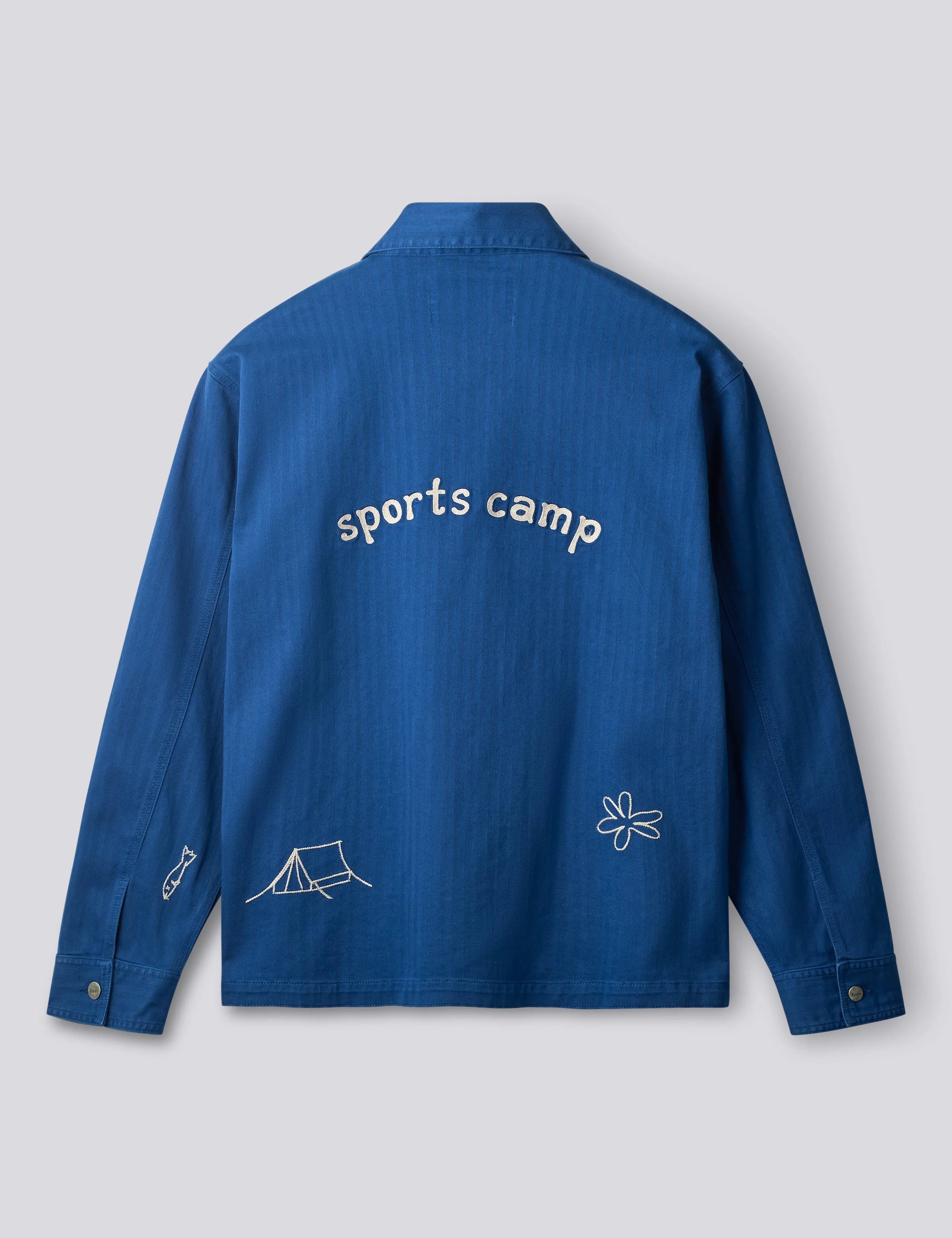 Foret Sports Camp overshirt back logo embroidery organic cotton workwear style