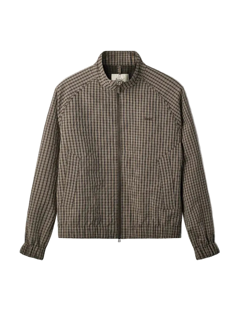 Foret Stream Track Jacket in Wood Check