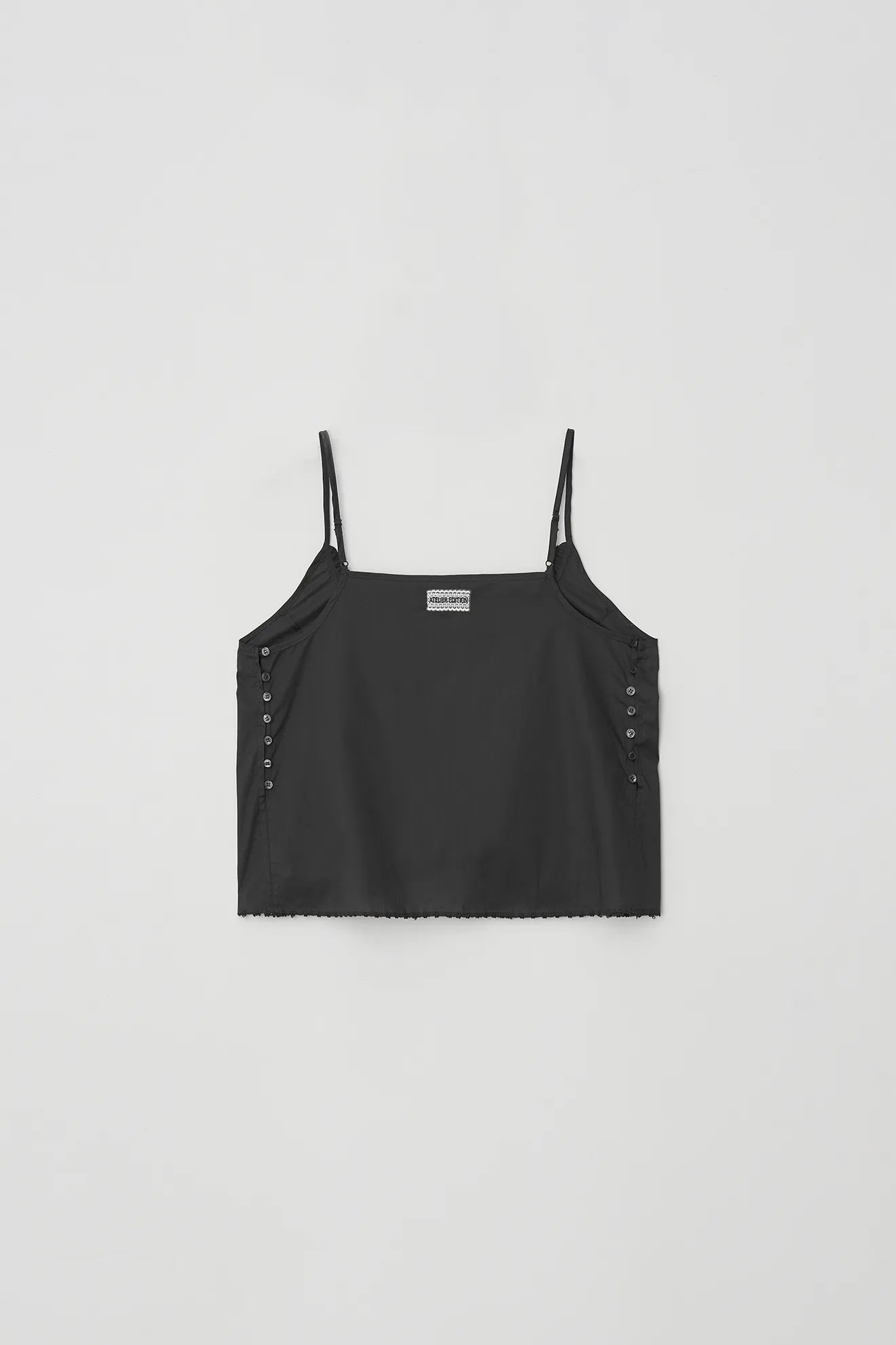 Flat view of Frilled and Embroidered Blouse in Black