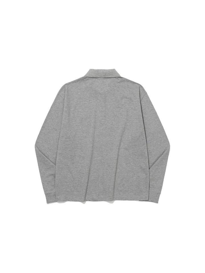 FRITUR Languid Pique Shirt in Grey back view