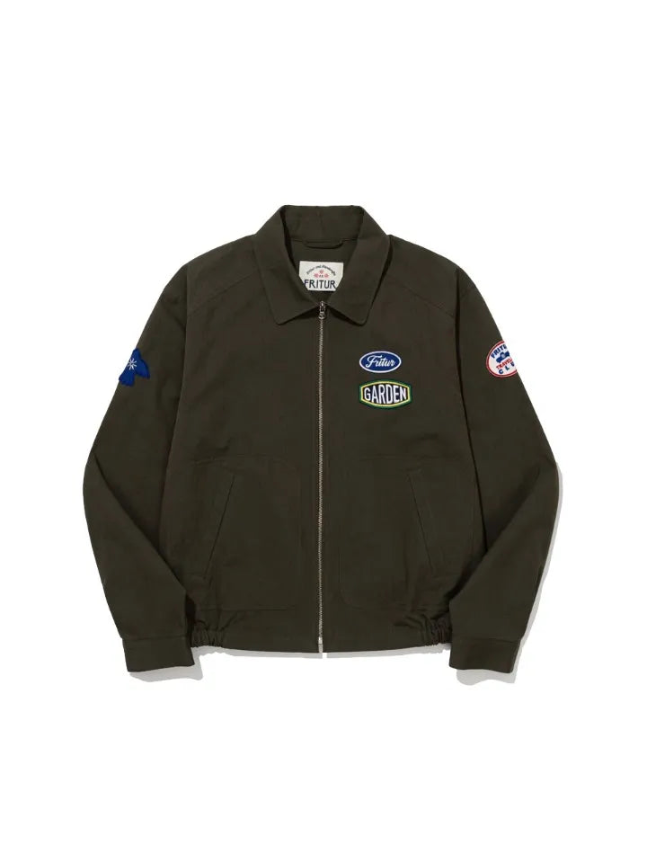 FRITUR Traveller Bomber Jacket in Khaki front view