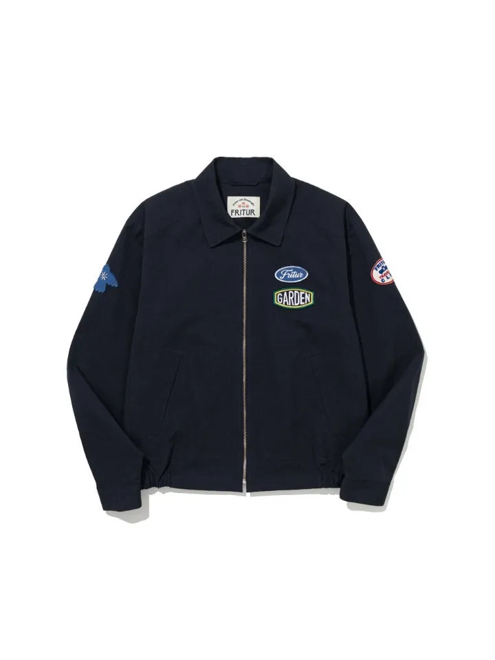FRITUR Traveller Bomber Jacket in Navy front view