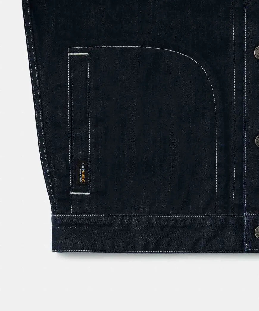 Pocket detail of Gramicci Meadows Ranch Jacket in Raw Rinse