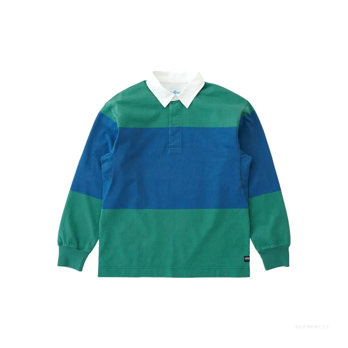 Gramicci Men's Langdon Rugby Shirt in Cerulean and Emerald