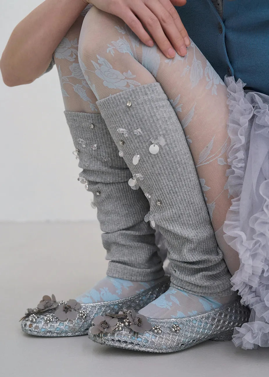 Heavenly Jelly Allure Glitter Silver on-foot detail